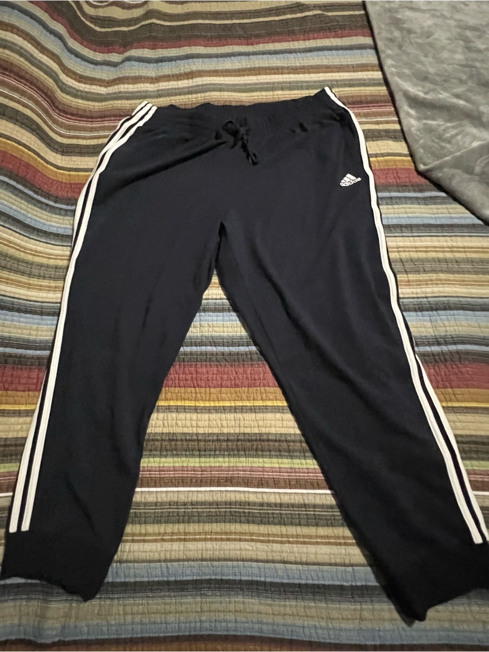 adidas Black Jogger Sweatpants with White Side Stripes